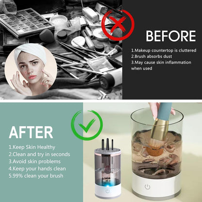 Electric Makeup Brush Cleaner – Clean & Dry in Seconds!