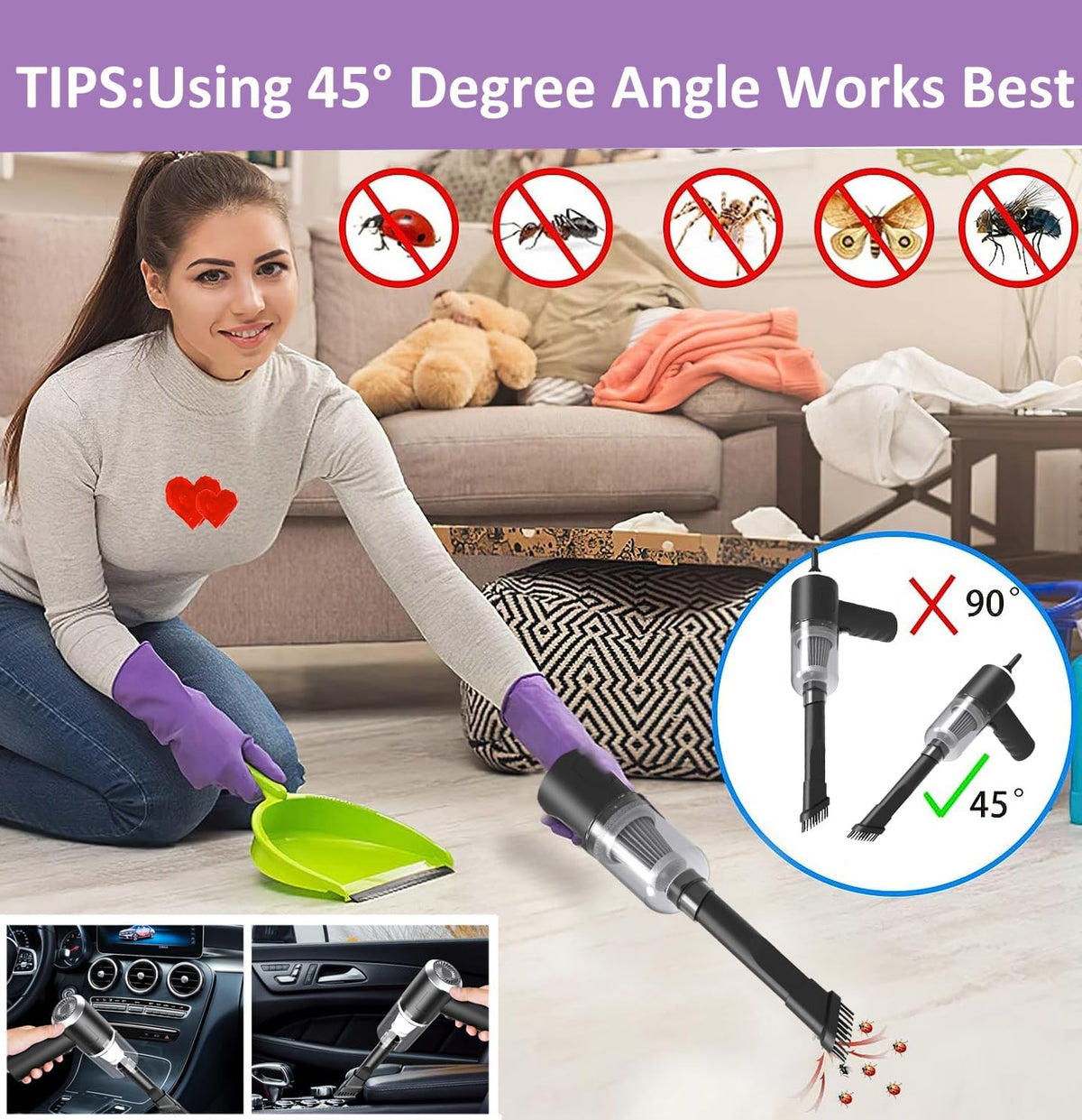 Portable Handheld Vacuum Cleaner Powerful & Easy Cleaning