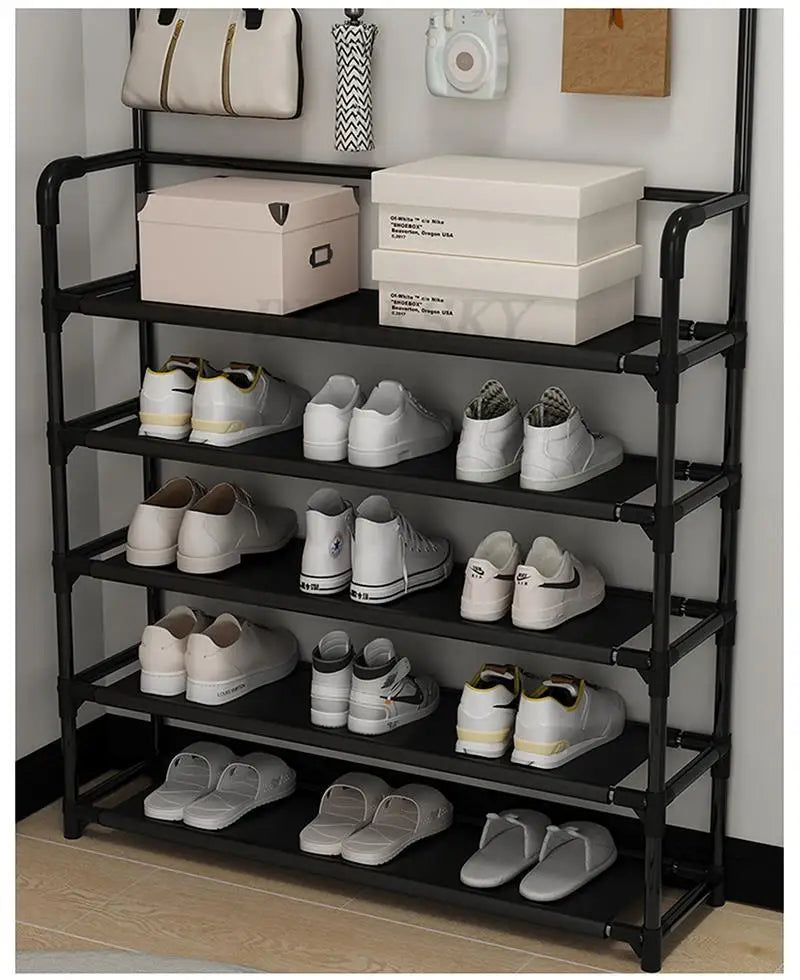 Multi-Layer Shoe Rack aur Coat Rack Storage DIY Clothes Hanger