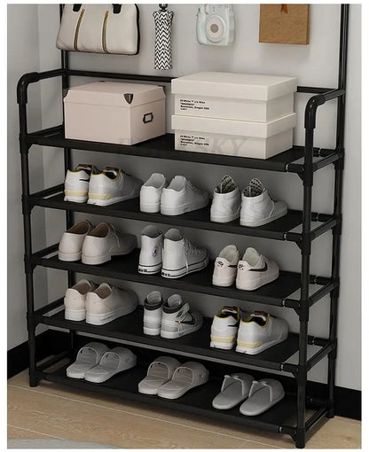 Multi-Layer Shoe Rack aur Coat Rack Storage DIY Clothes Hanger